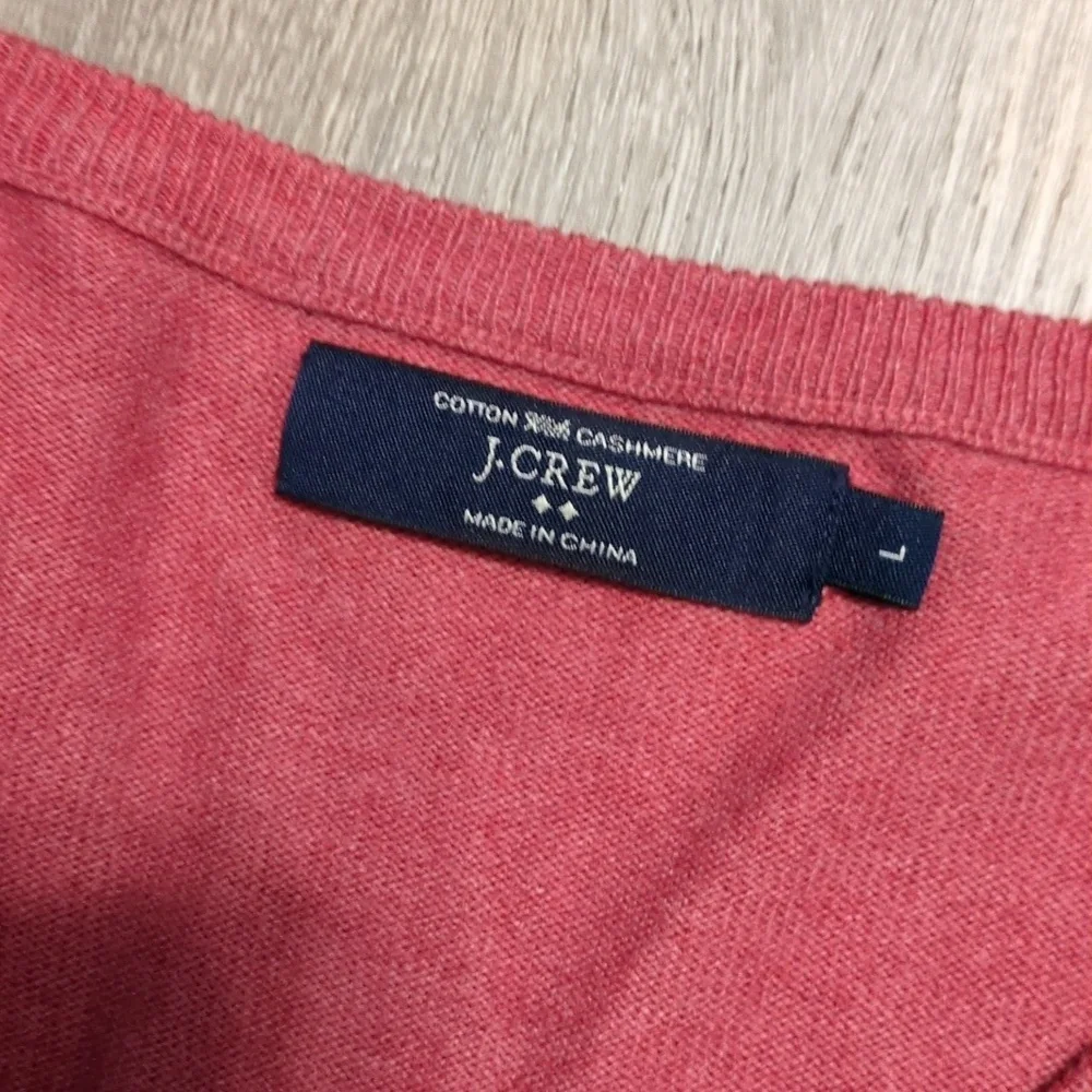 J Crew Salmon Pink Cotton Cashmere Sweater Large